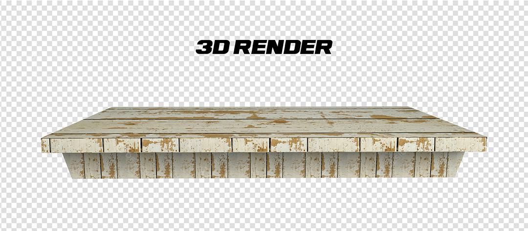 Mesa de Madeira Elemento 3D para composição PSD
