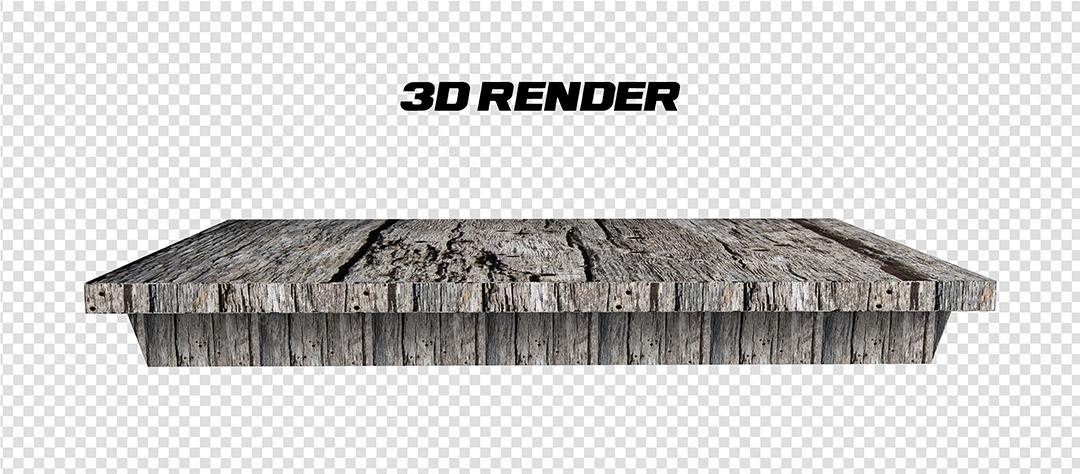 Mesa de Madeira clara Elemento 3D para composição PSD