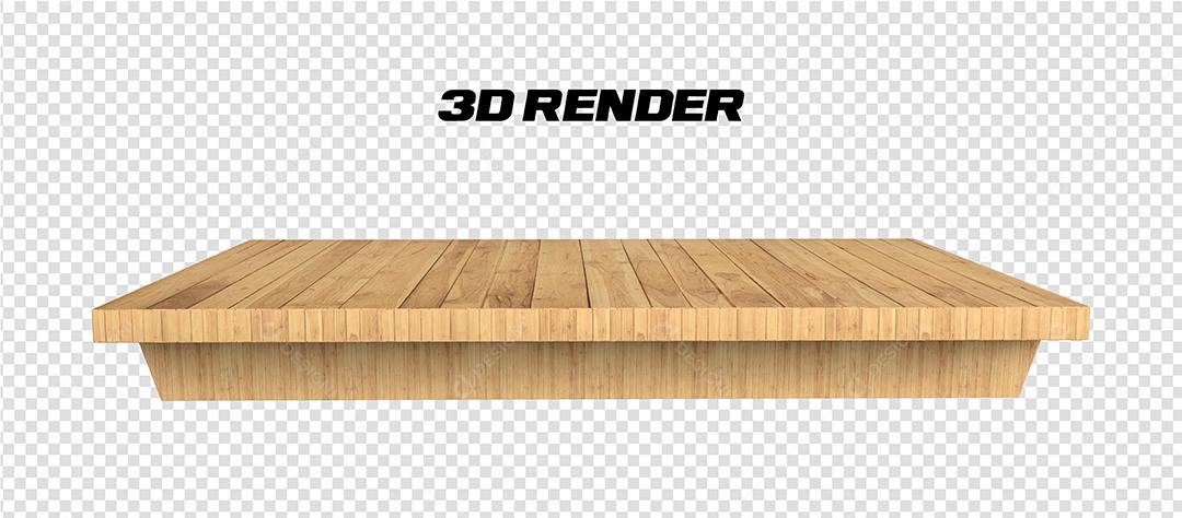 Mesa de Madeira clara Elemento 3D para composição PSD