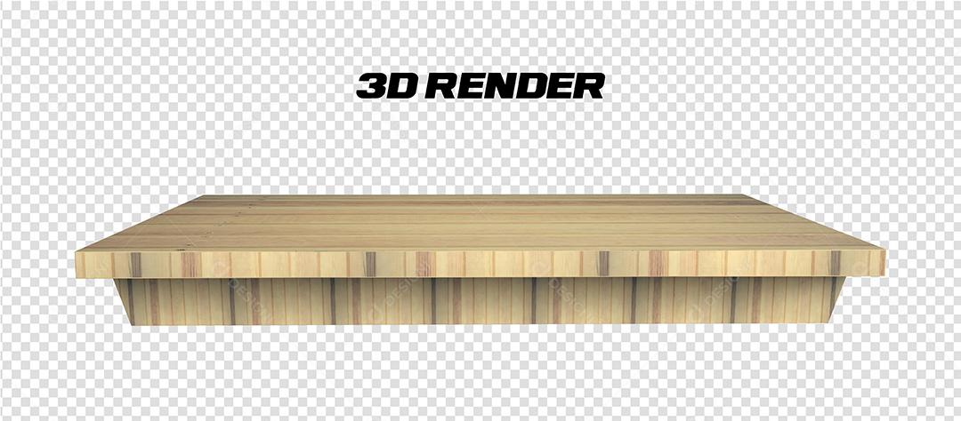 Mesa de Madeira Elemento 3D para composição PSD