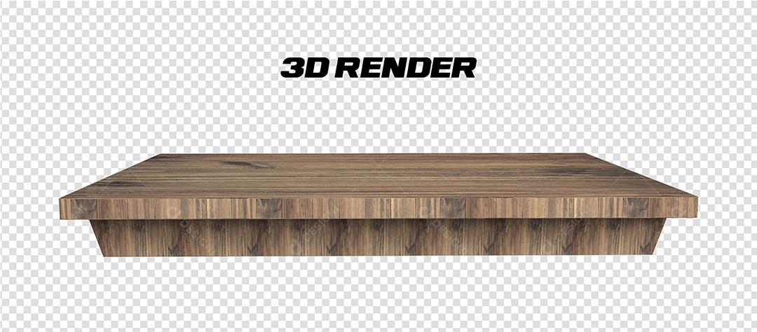 Mesa de Madeira Elemento 3D para composição PSD