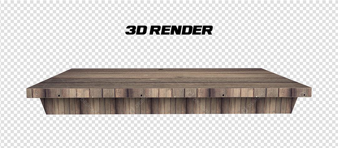 Mesa de Madeira Elemento 3D para composição PSD