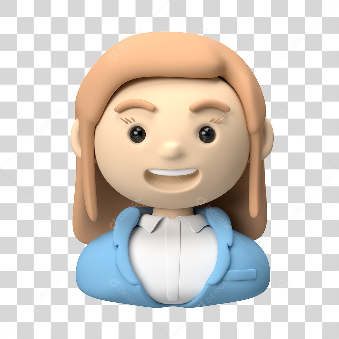 Personagem feminina trabalhadora 3D PNG Transparente