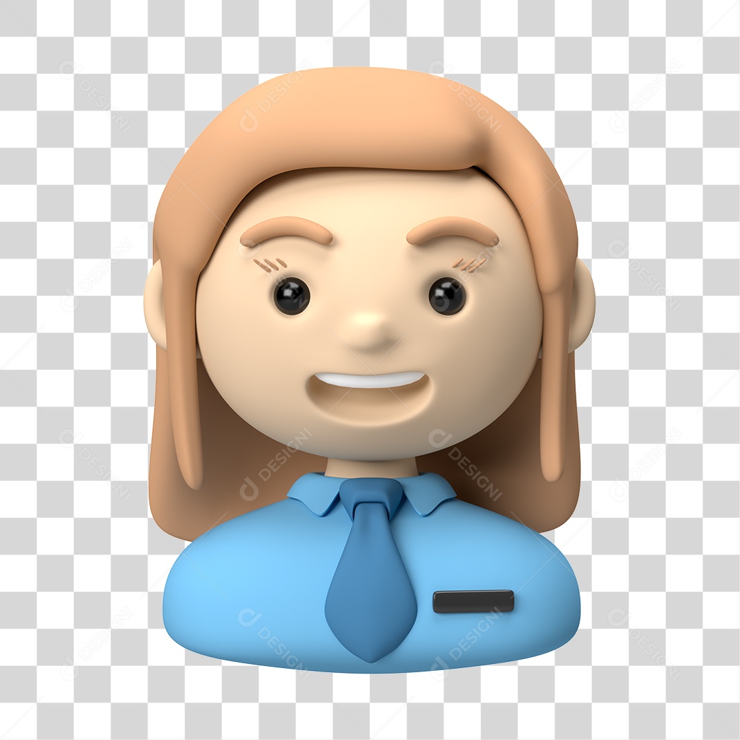 Personagem feminina trabalhadora 3D PNG Transparente