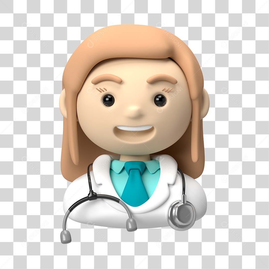 Personagem feminina trabalhadora 3D PNG Transparente