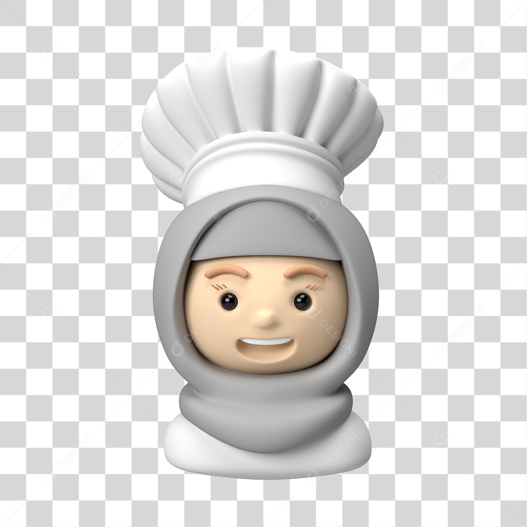 Personagem Masculino Chefe de Cozinha 3D PNG Transparente