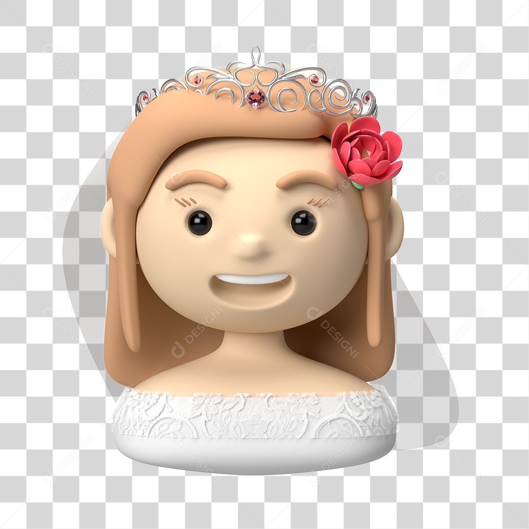 Personagem Feminina Noiva 3D PNG Transparente