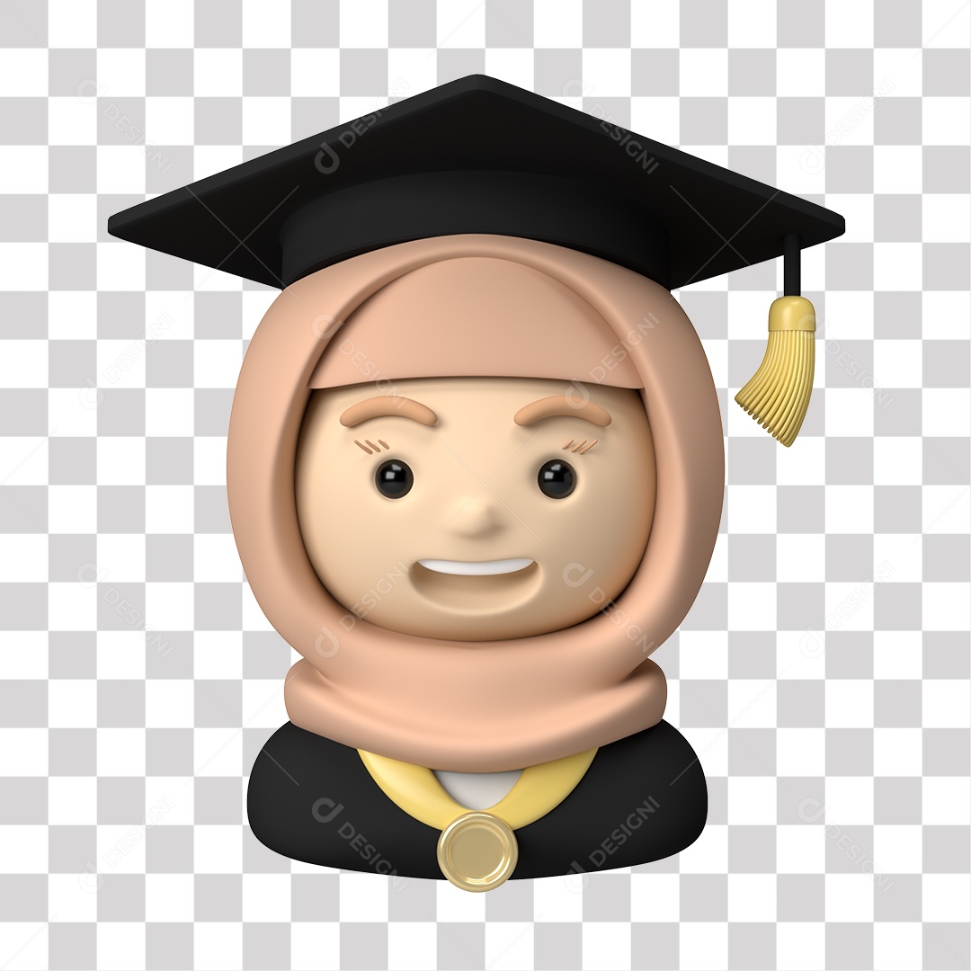 Personagem Estudante 3D PNG Transparente