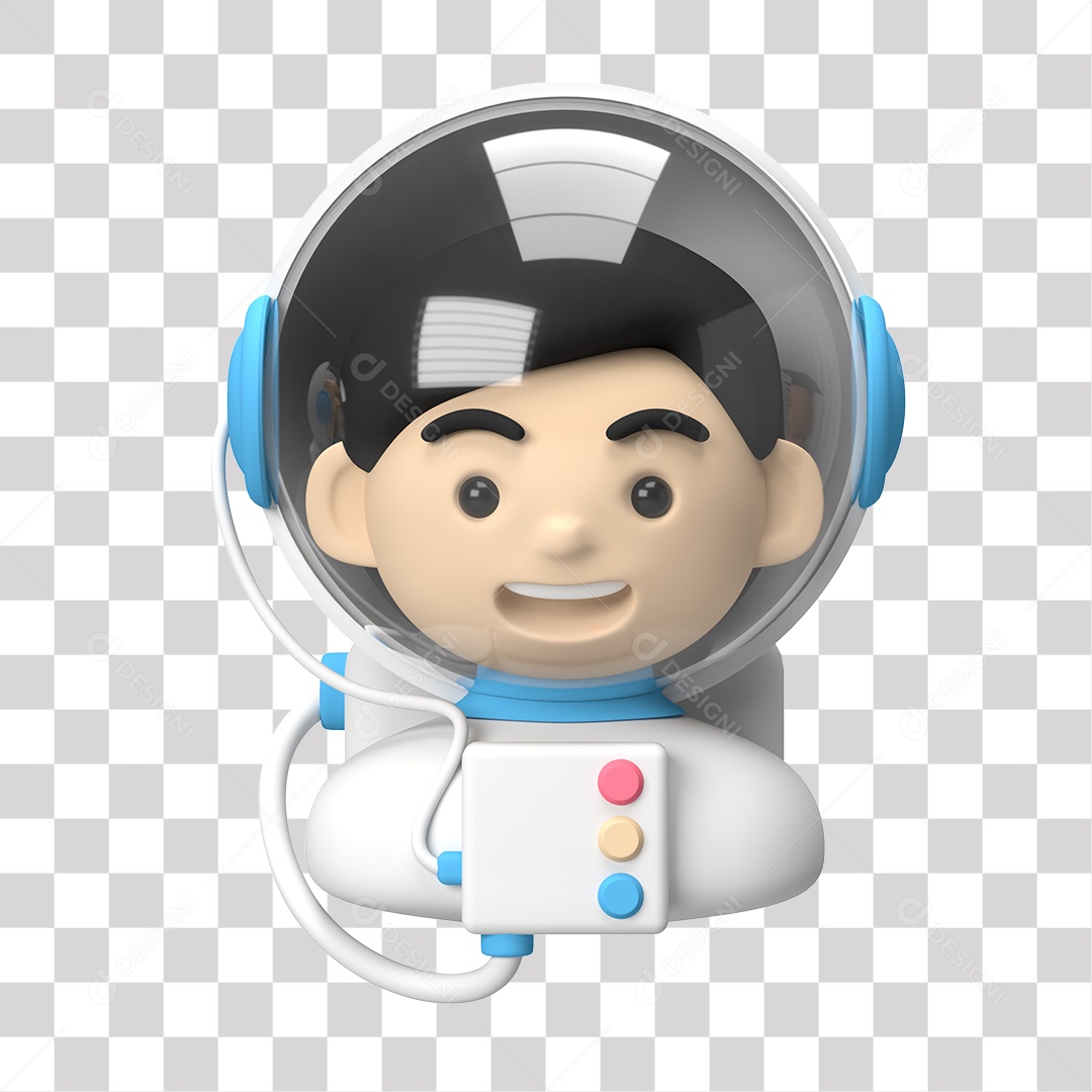 Personagem Masculino Astronauta 3D PNG Transparente