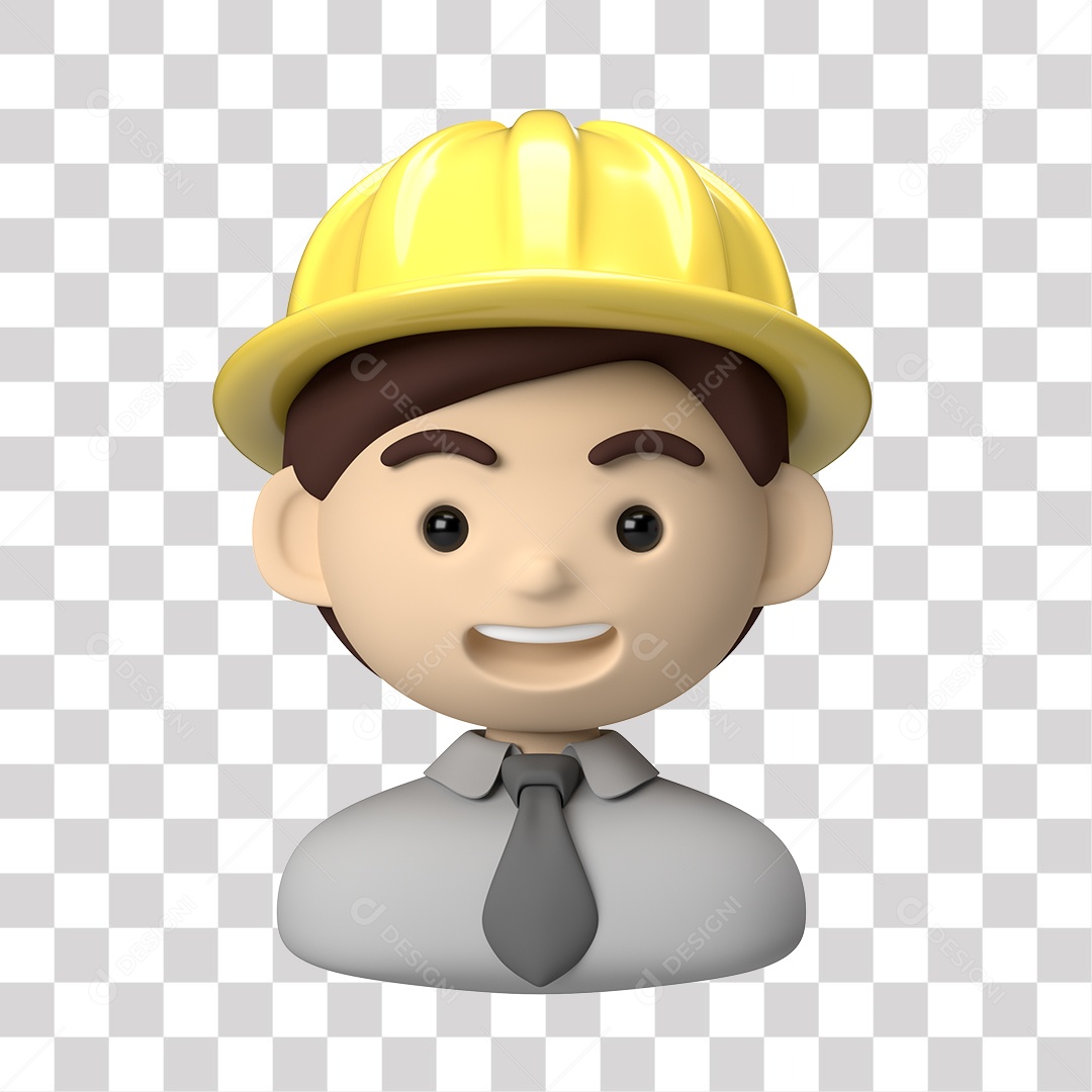 Personagem Engenheiro 3D PNG Transparente