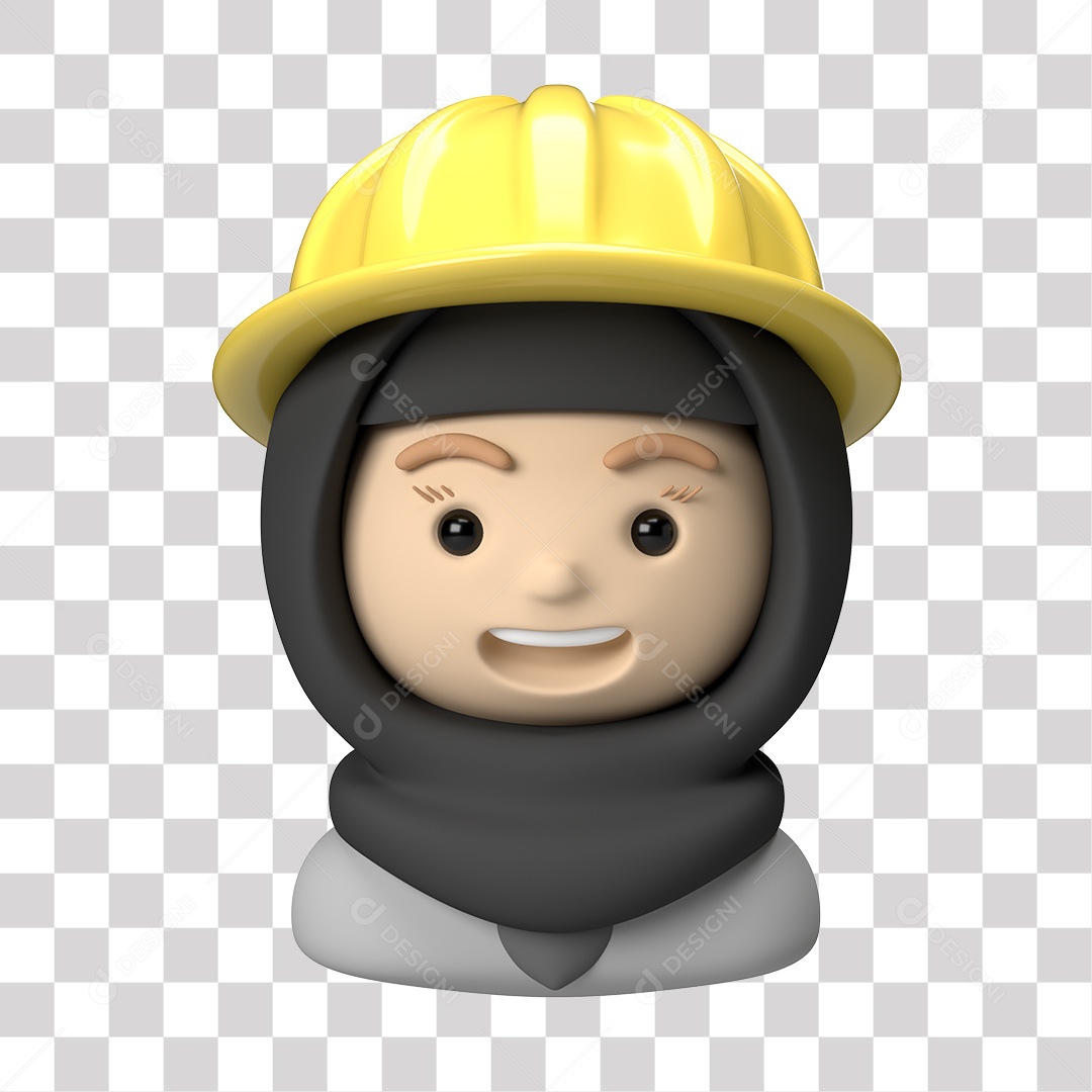 Personagem Engenheira 3D PNG Transparente