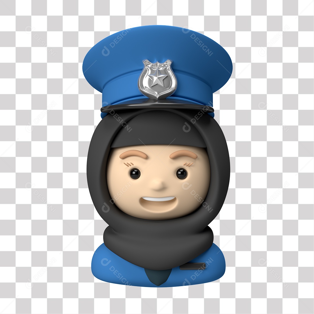 Personagem Masculino Policial 3D PNG Transparente