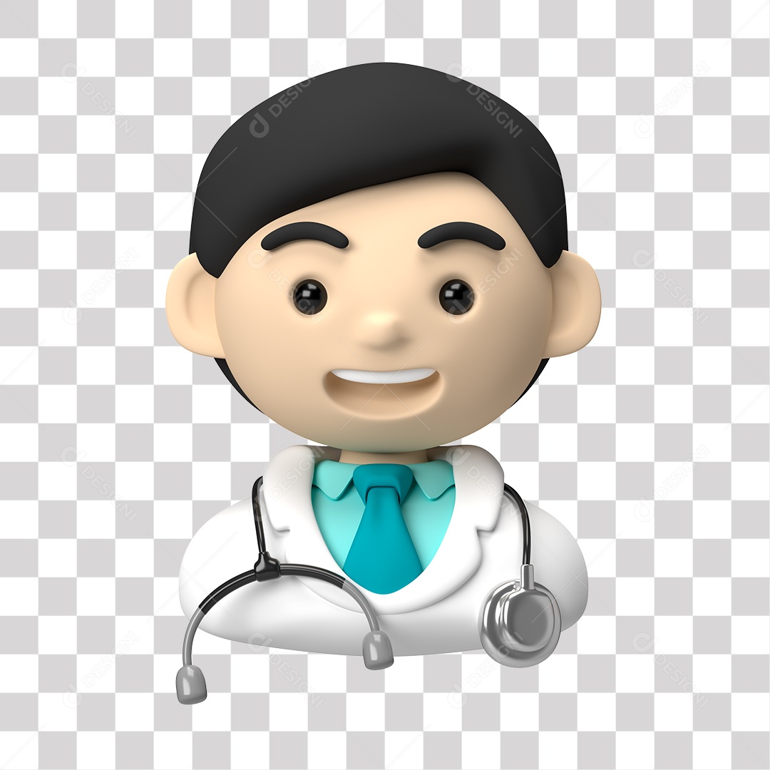 Personagem Medico 3D PNG Transparente