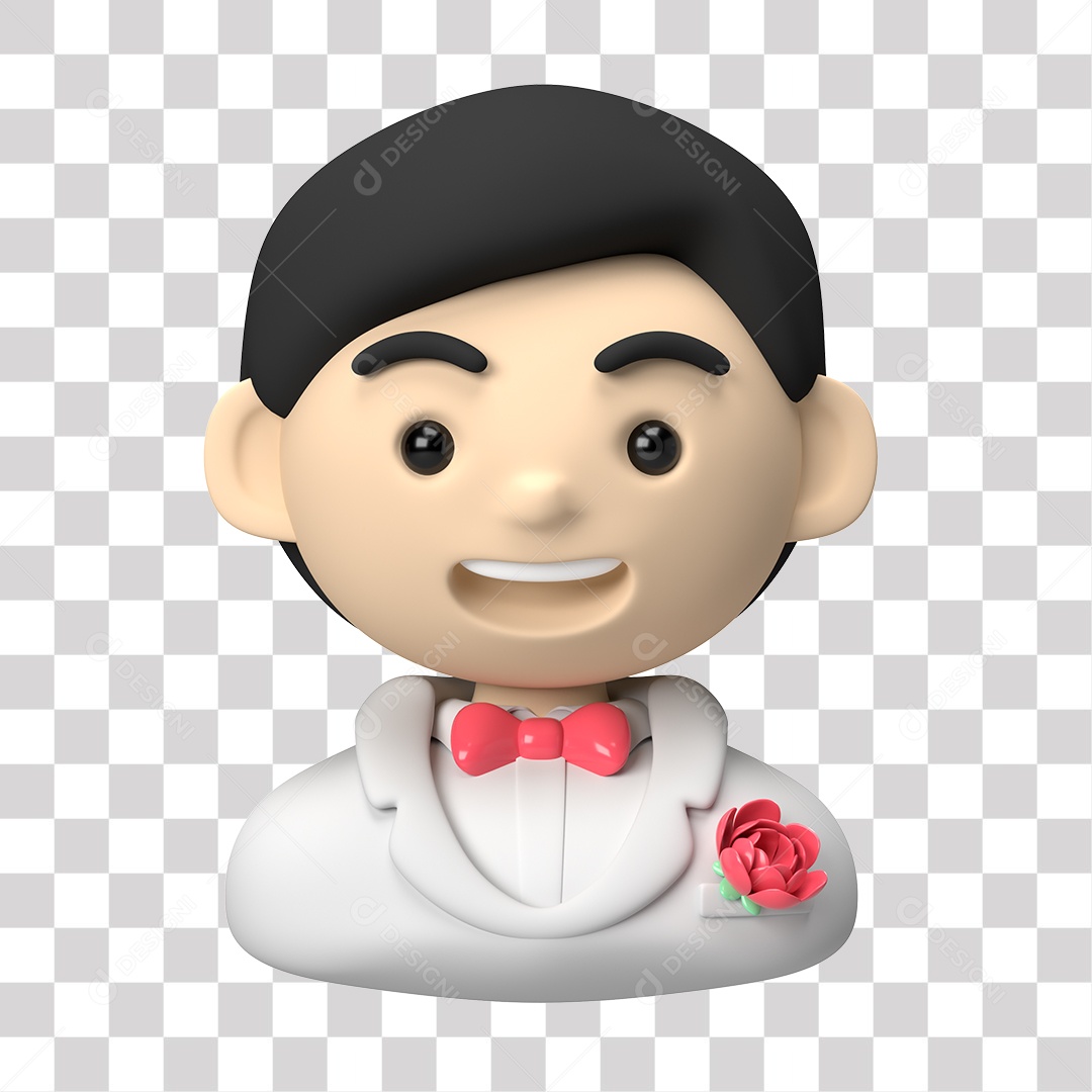 Personagem Masculino Noivo 3D PNG Transparente