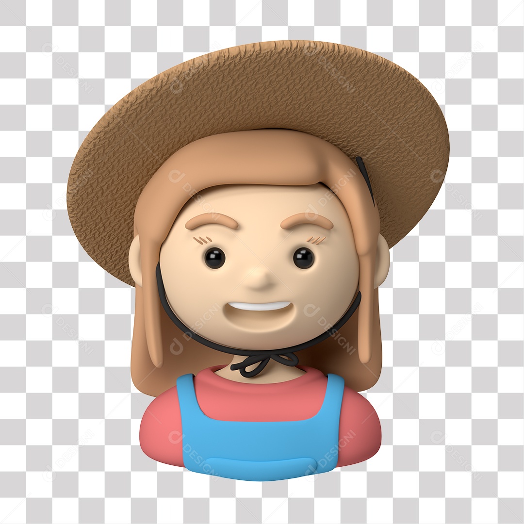 Personagem Fazendeiro 3D PNG Transparente