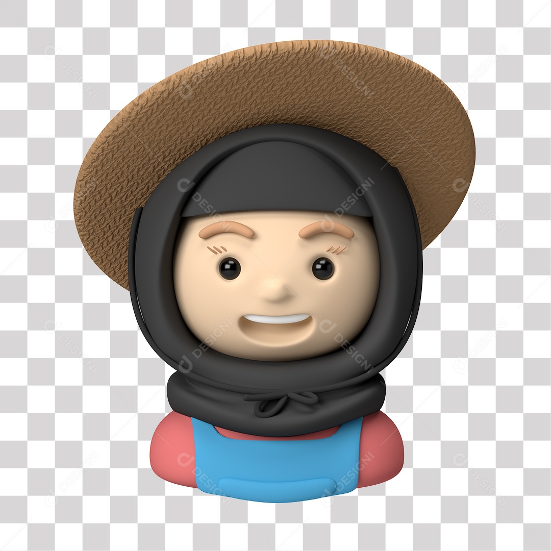 Personagem Fazendeiro 3D PNG Transparente