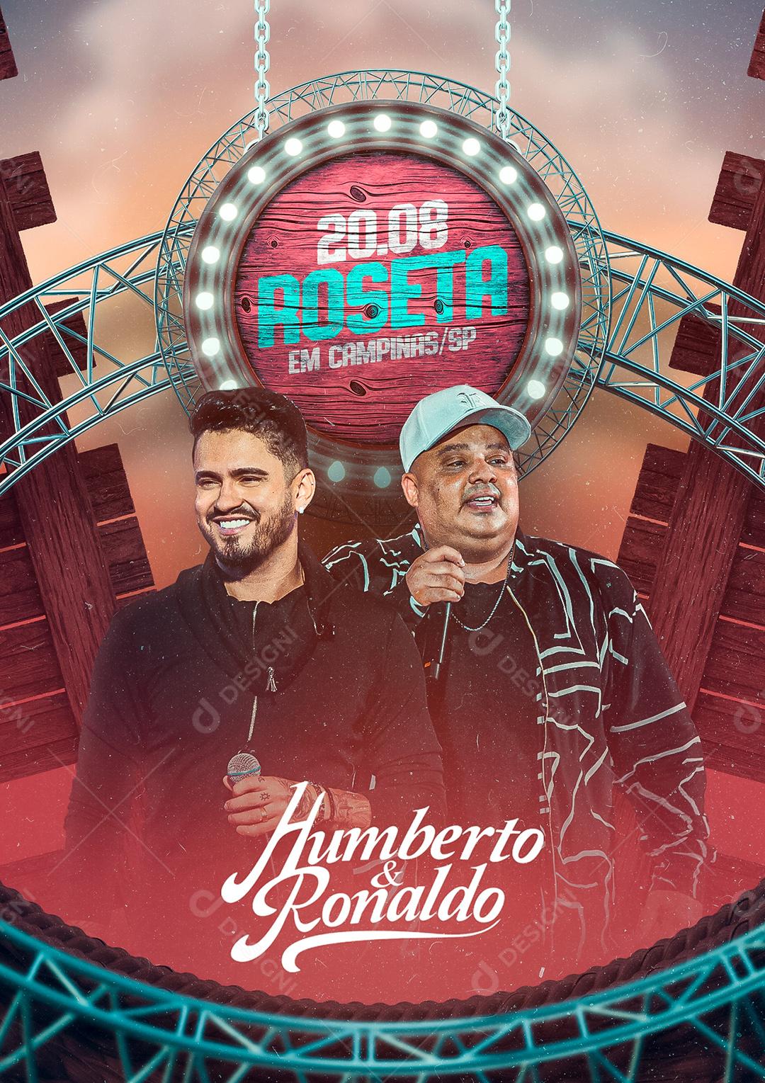 Roseta em Campinas Humberto e Ronaldo Flyers Social Media PSD Editável