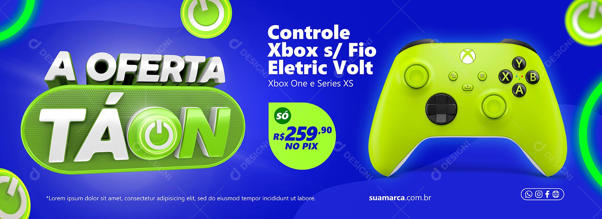 Social Media Banner a Oferta Tá On Controle Xbox Gamer PSD Editável