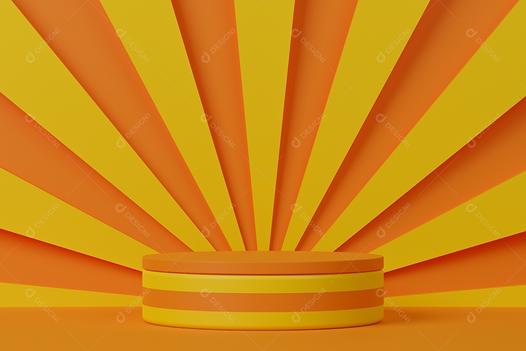 Renderização 3D Pódio laranja