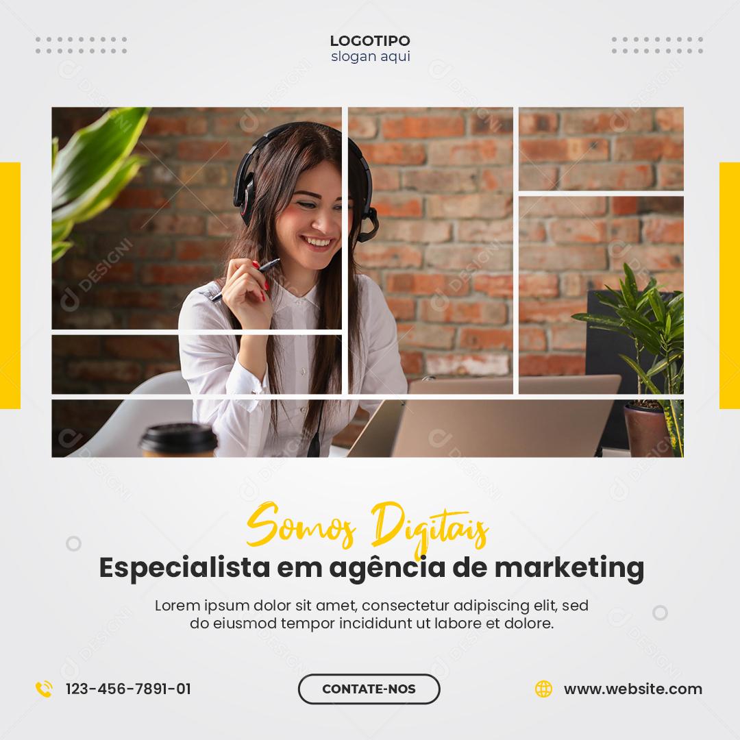Somos digitais Especialista em agência de Marketing Social Media PSD Editável