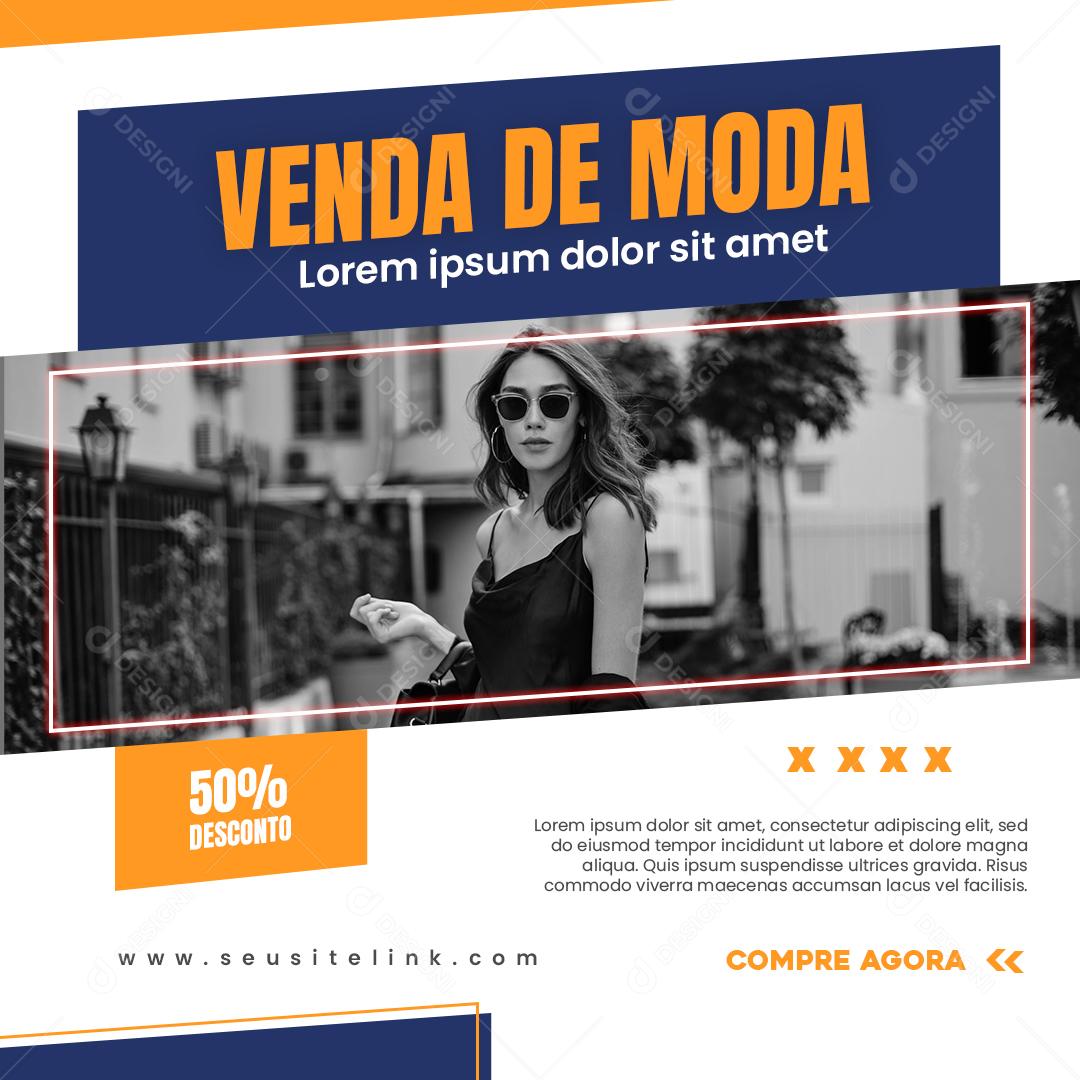 Venda de Moda 50% Desconto Lojas Social Media PSD Editável