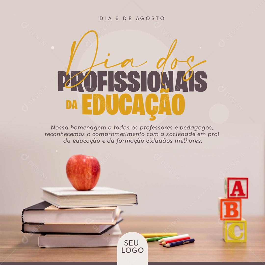 Homenagem a todos Dia Nacional dos Profissionais da Educação Social Media PSD Editável