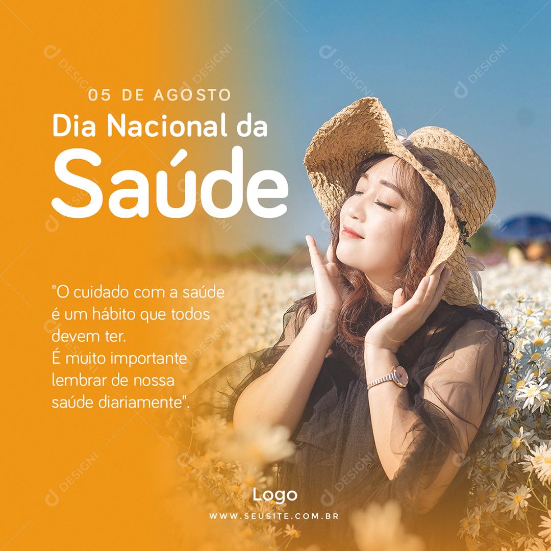 O cuidado com a saúde é um hábito Dia Nacional da Saúde Social Media PSD Editável