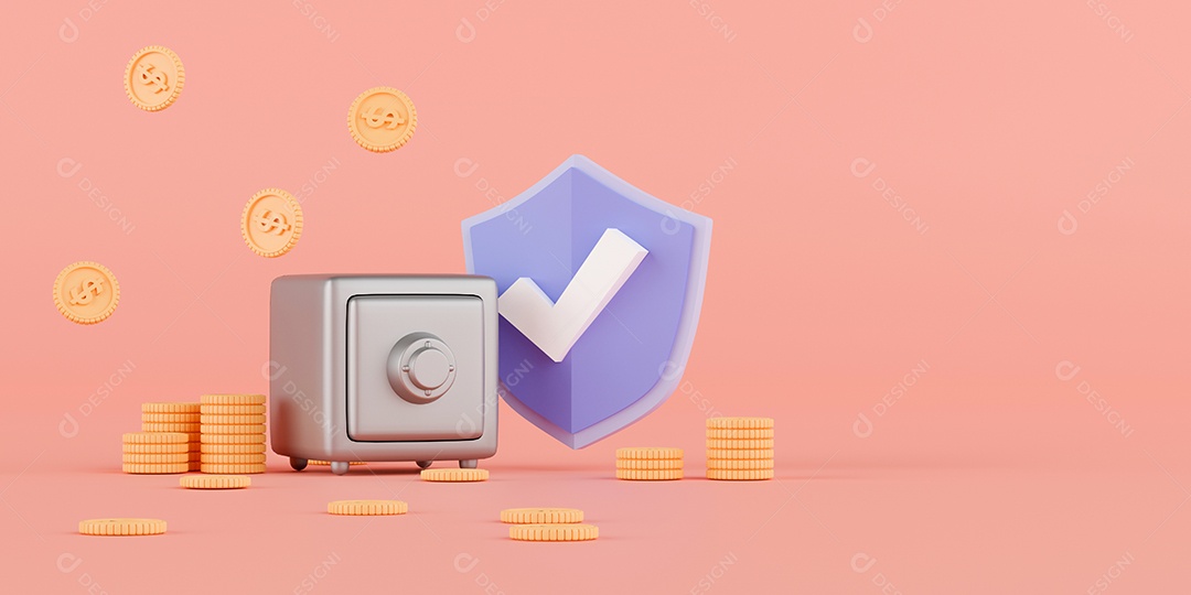 Renderização 3D Conceito proteção