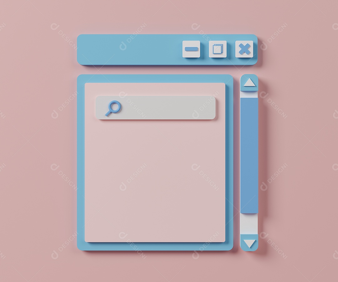 Renderização 3D Conceito barra de pesquisa