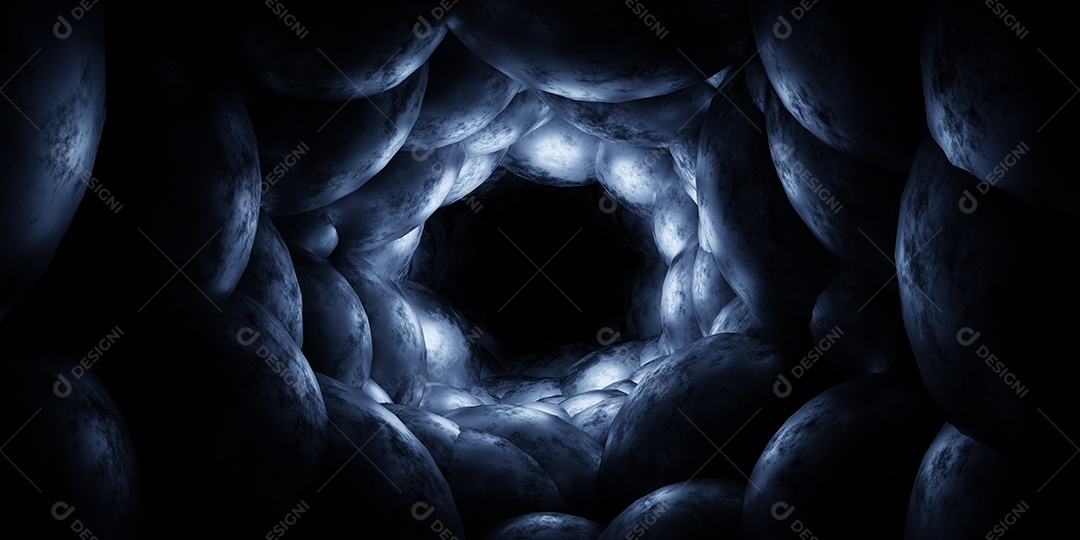 Renderização 3D Túnel escuro