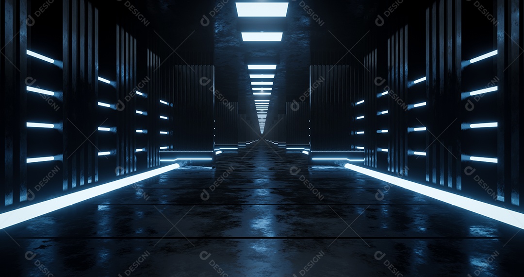 Renderização 3D Túnel escuro