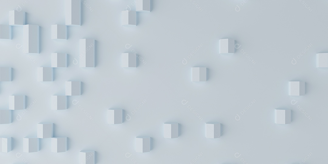 Renderização 3D Fundo branco com cubos