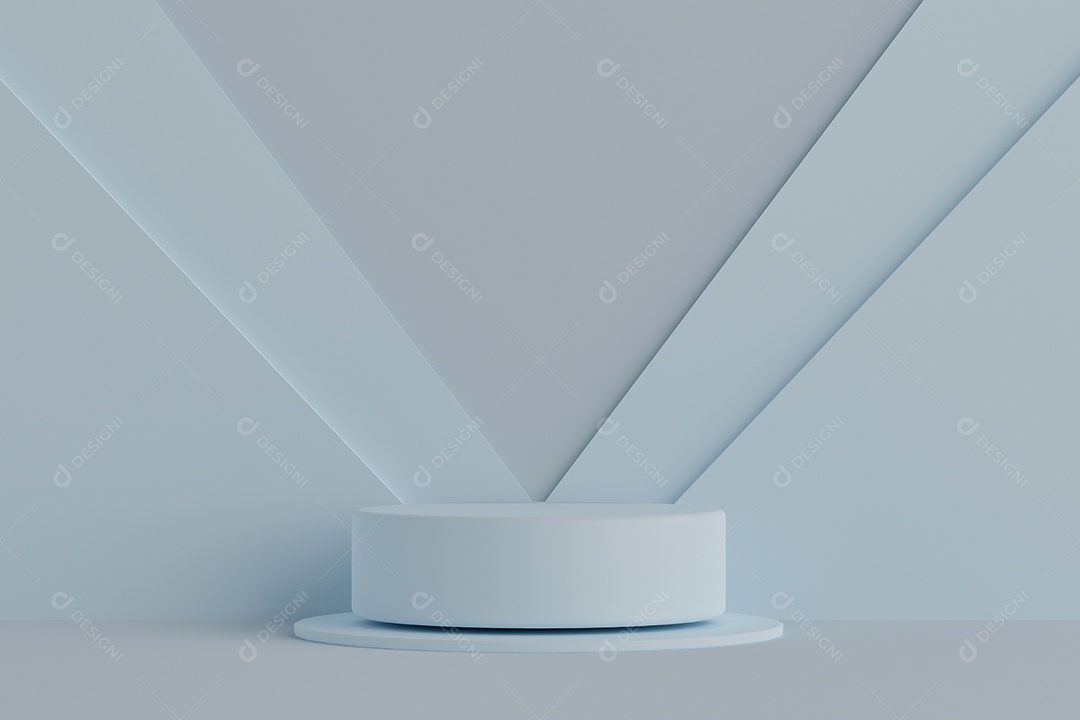 Renderização 3D Pódio branco minimalista