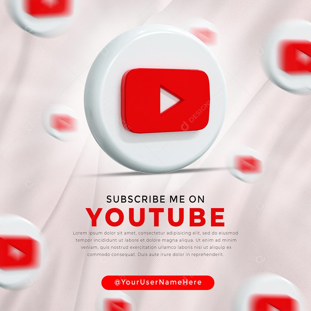 Logotipo brilhante do Youtube ícone 3D
