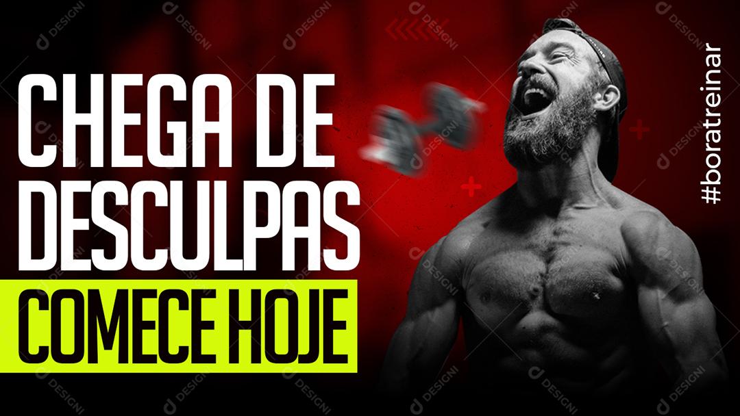 Banner Chegar de desculpas comece hoje Academia Social Media PSD Editável