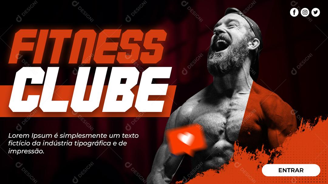 Banner Fitness clube Academia Social Media PSD Editável