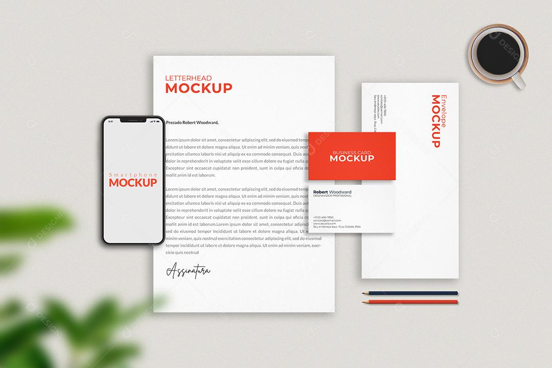 Modelo de Maquete Visual Corporativa PSD Editável
