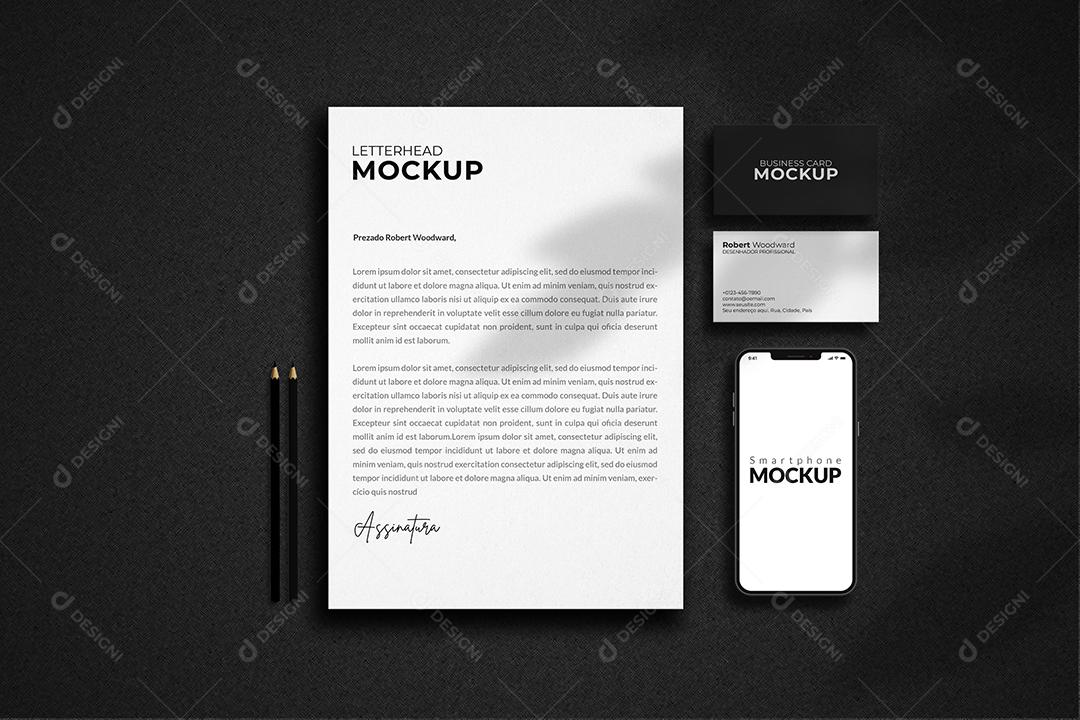 Modelo de Maquete Visual Corporativa PSD Editável