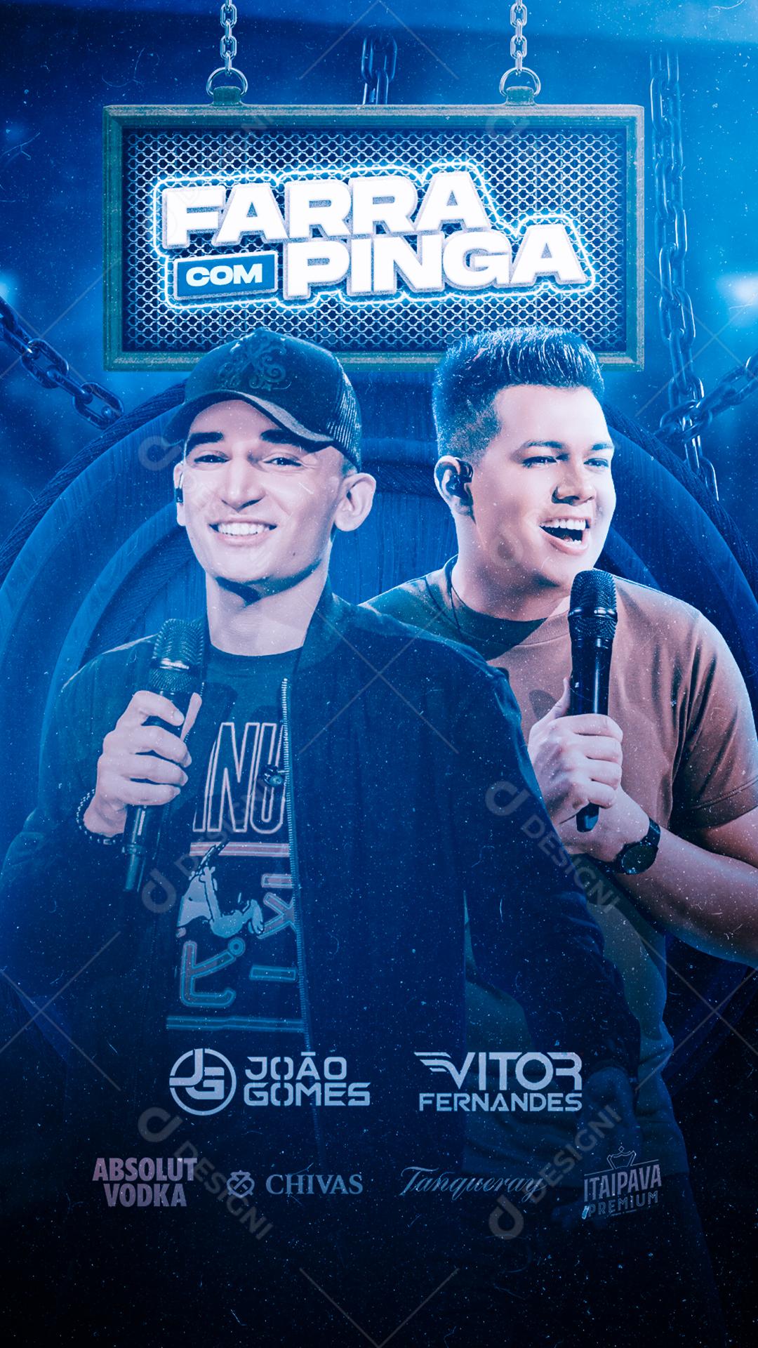 Story Farra with Pinga João Gomes and Vitor Fernandes Flyers Social Media Editable PSD