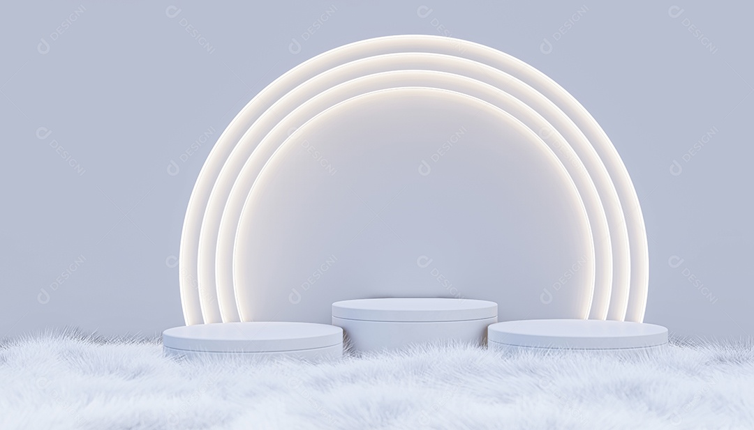 A 3d rendering image of the white skin product display.