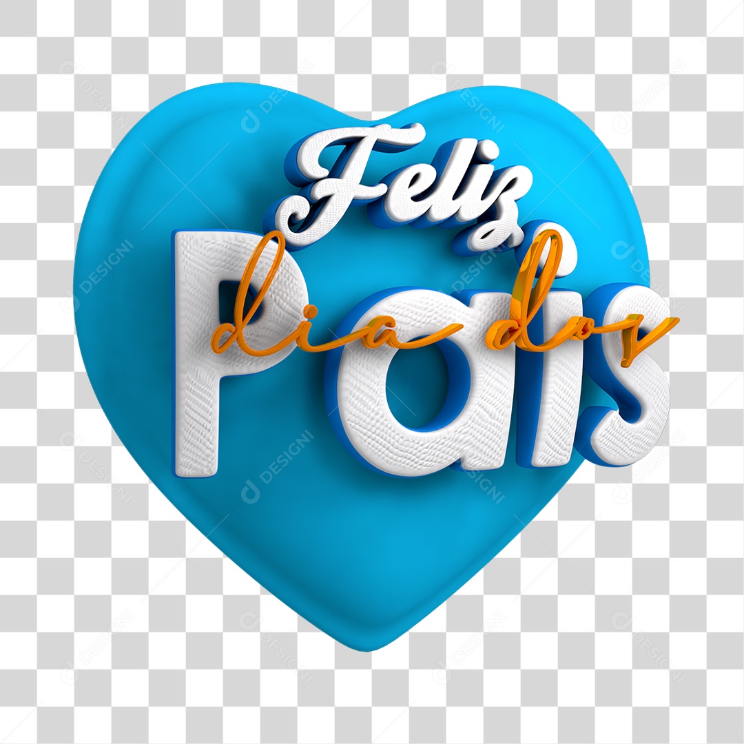 Selo 3D Feliz Dia Dos Pais Para Composição PNG Transparente