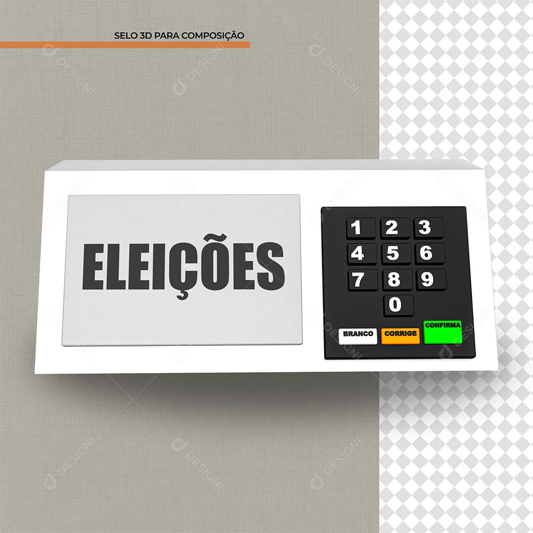 Elemento 3D Urna de Eleições para Composição PSD