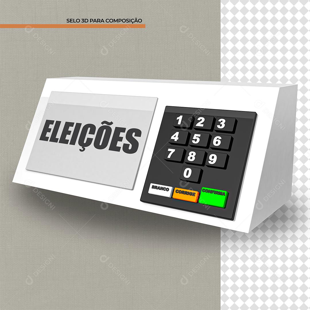 Urna de Eleições Elemento 3D para Composição PSD