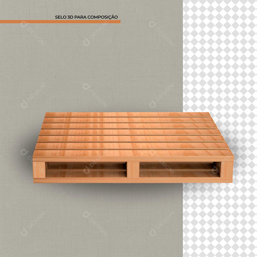 Deck de Madeira Elemento 3D para composição PSD