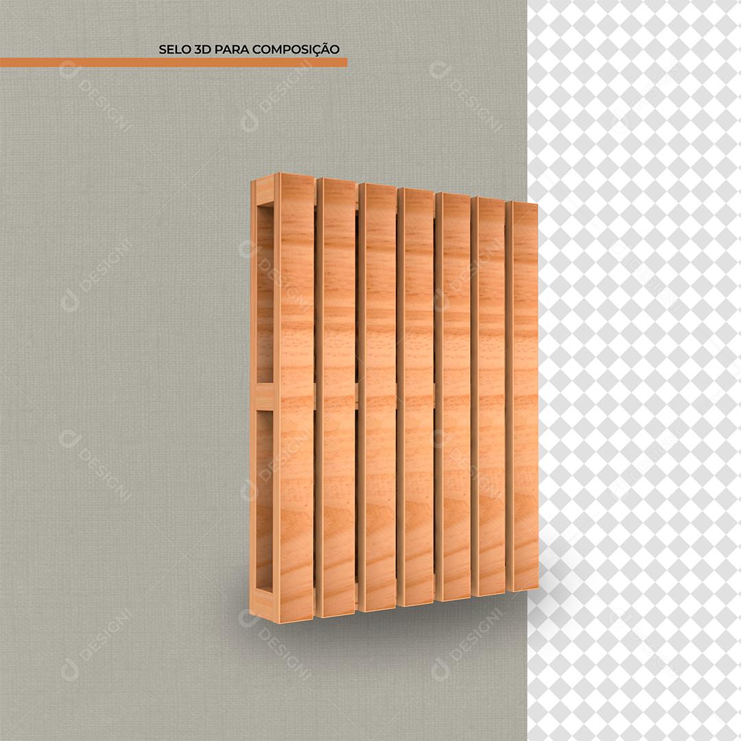 Elemento 3D Deck de Madeira para composição PSD
