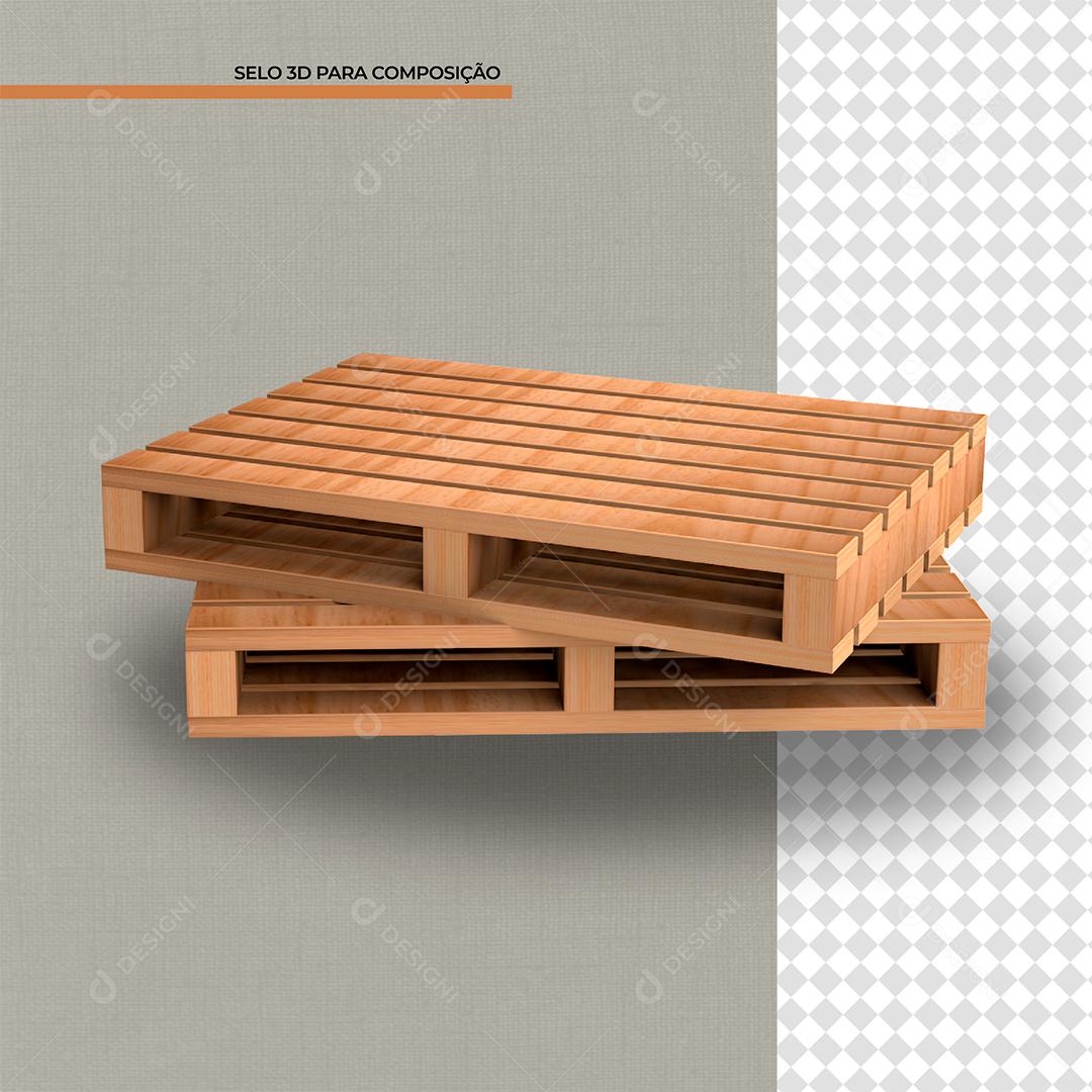 Deck de Madeira Elemento 3D para composição PSD