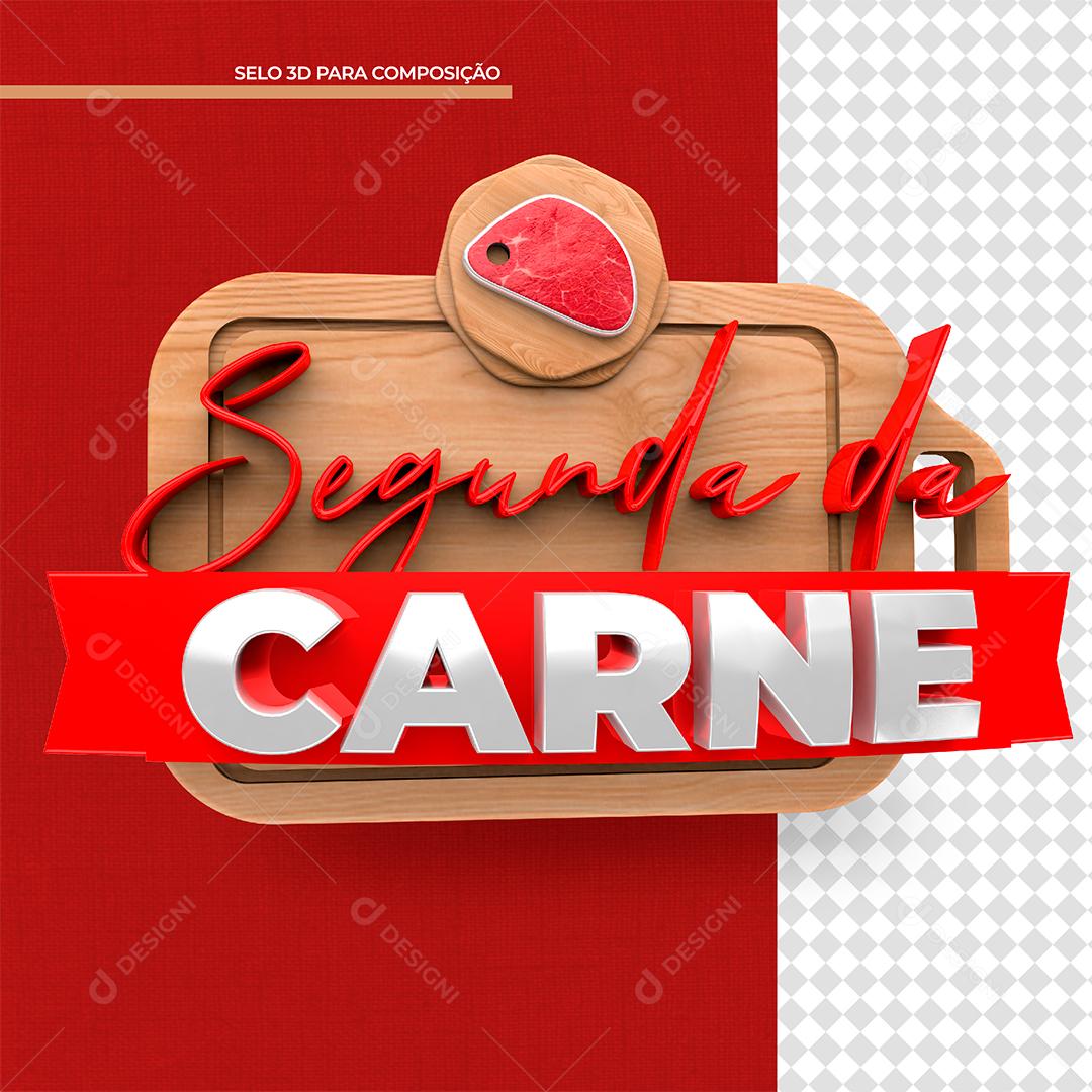 Segunda da Carne Selo 3D para composição PSD