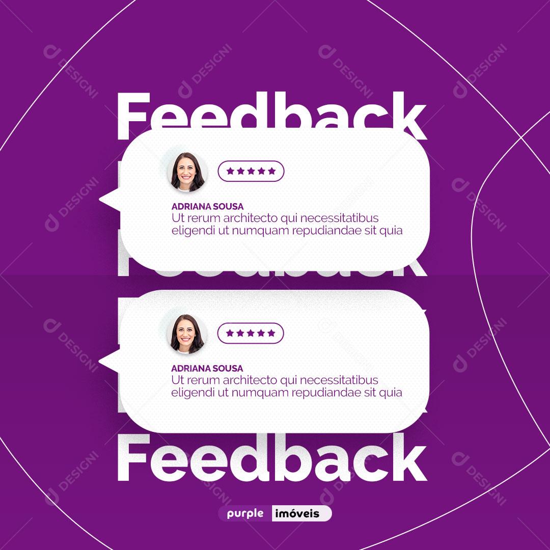 Post Imobiliária Imóvel Feedback Social Media PSD Editável