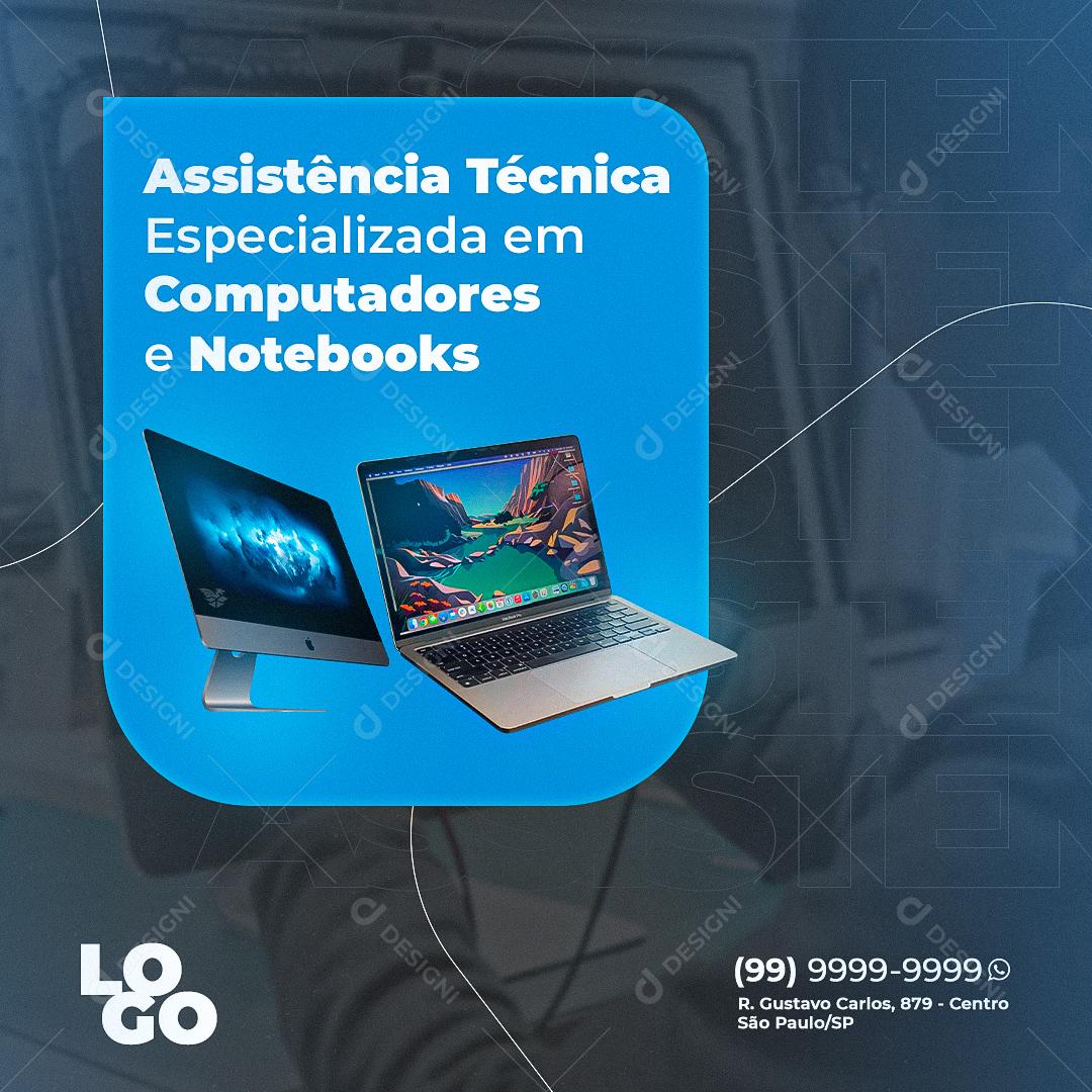 Social Media Assistência Técnica Especializada PSD Editável