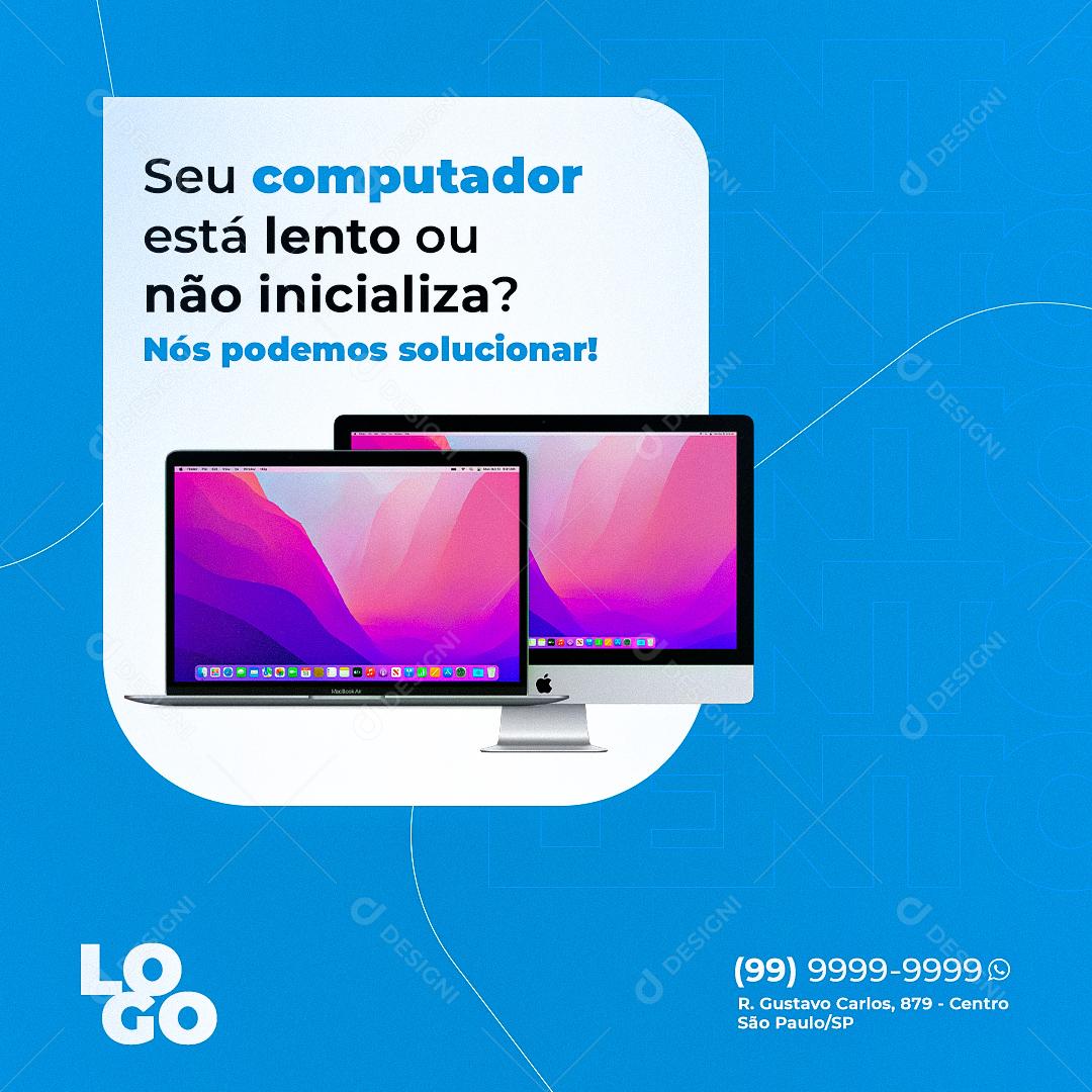 Social Media Seu Computador Esta Lento PSD Editável
